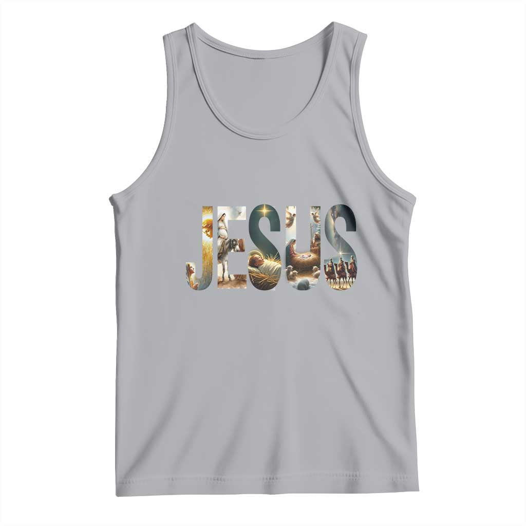 Jesus Christmas Tank Top Nativity Holy Night Christian Faith TS14 Athletic Heather Print Your Wear