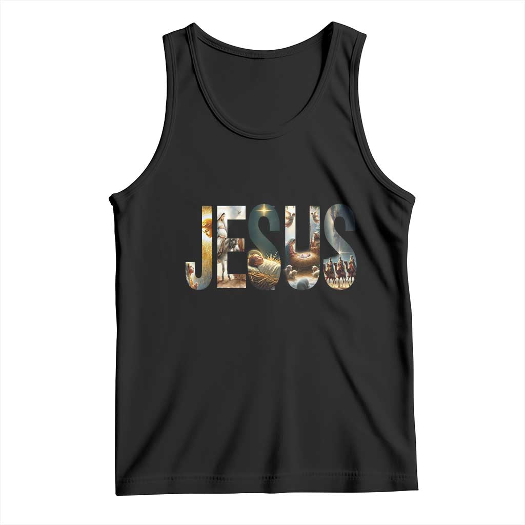 Jesus Christmas Tank Top Nativity Holy Night Christian Faith TS14 Black Print Your Wear