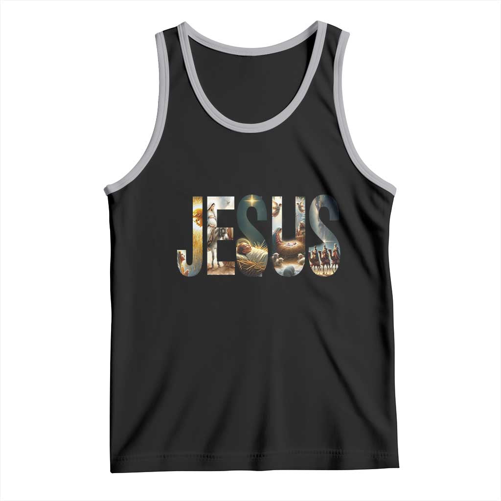 Jesus Christmas Tank Top Nativity Holy Night Christian Faith TS14 Black Athletic Heather Print Your Wear