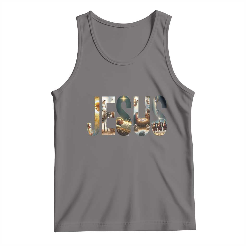 Jesus Christmas Tank Top Nativity Holy Night Christian Faith TS14 Deep Heather Print Your Wear