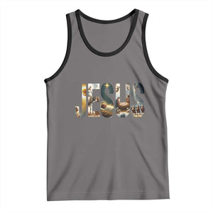 Jesus Christmas Tank Top Nativity Holy Night Christian Faith TS14 Deep Heather Black Print Your Wear