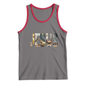 Jesus Christmas Tank Top Nativity Holy Night Christian Faith TS14 Deep Heather Red Print Your Wear