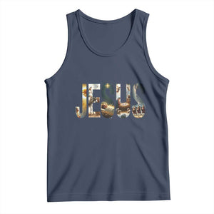 Jesus Christmas Tank Top Nativity Holy Night Christian Faith TS14 Navy Print Your Wear