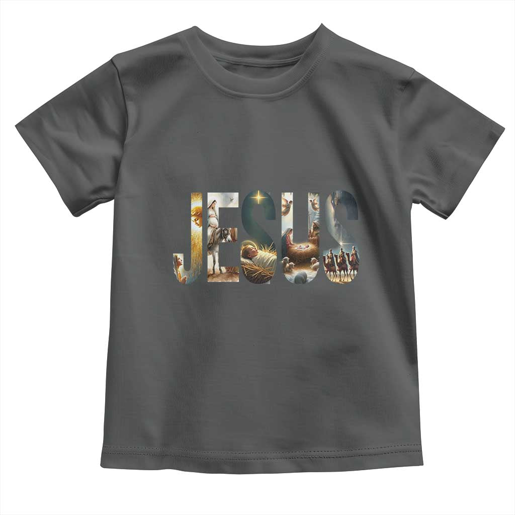Jesus Christmas Toddler T Shirt Nativity Holy Night Christian Faith TS14 Dark Heather Print Your Wear