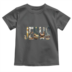 Jesus Christmas Toddler T Shirt Nativity Holy Night Christian Faith TS14 Dark Heather Print Your Wear