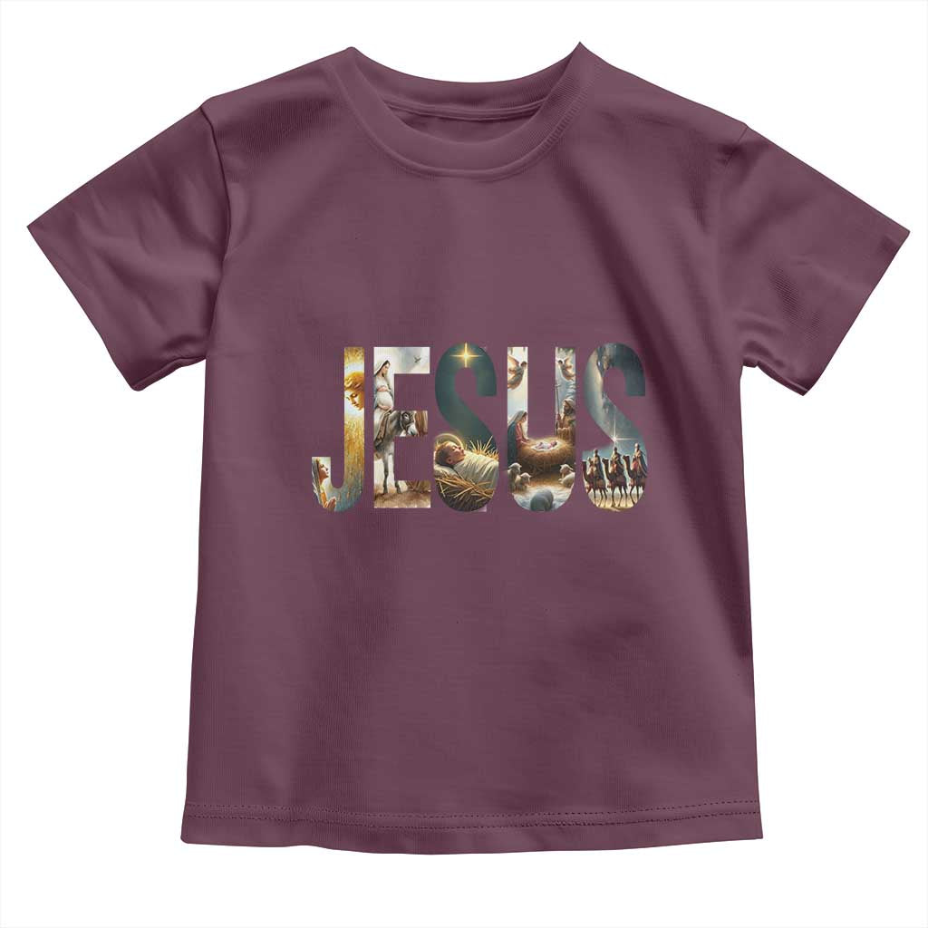 Jesus Christmas Toddler T Shirt Nativity Holy Night Christian Faith TS14 Maroon Print Your Wear