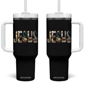 Jesus Christmas Tumbler With Handle Nativity Holy Night Christian Faith TS14 One Size: 40 oz Black Print Your Wear