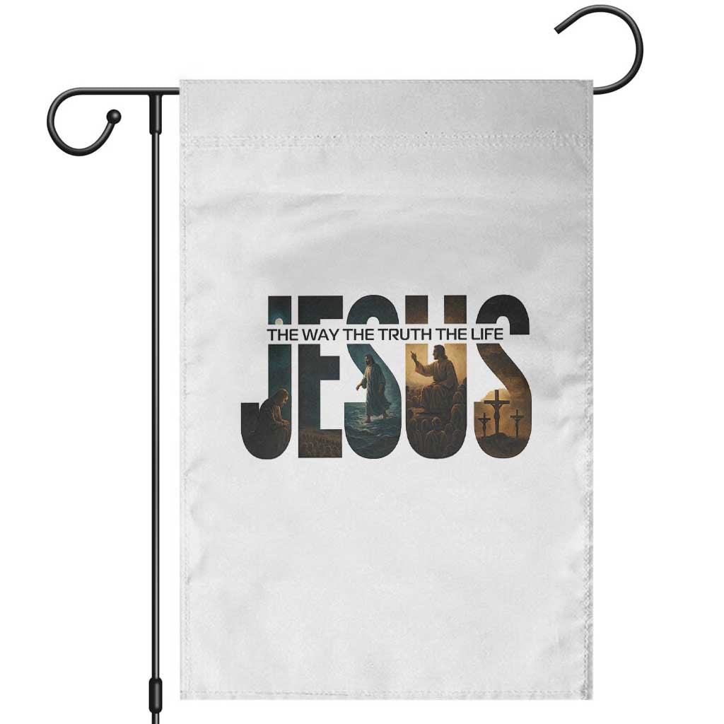 Jesus Christian Bible Garden Flag The Way The Truth The Life TS14 White Print Your Wear