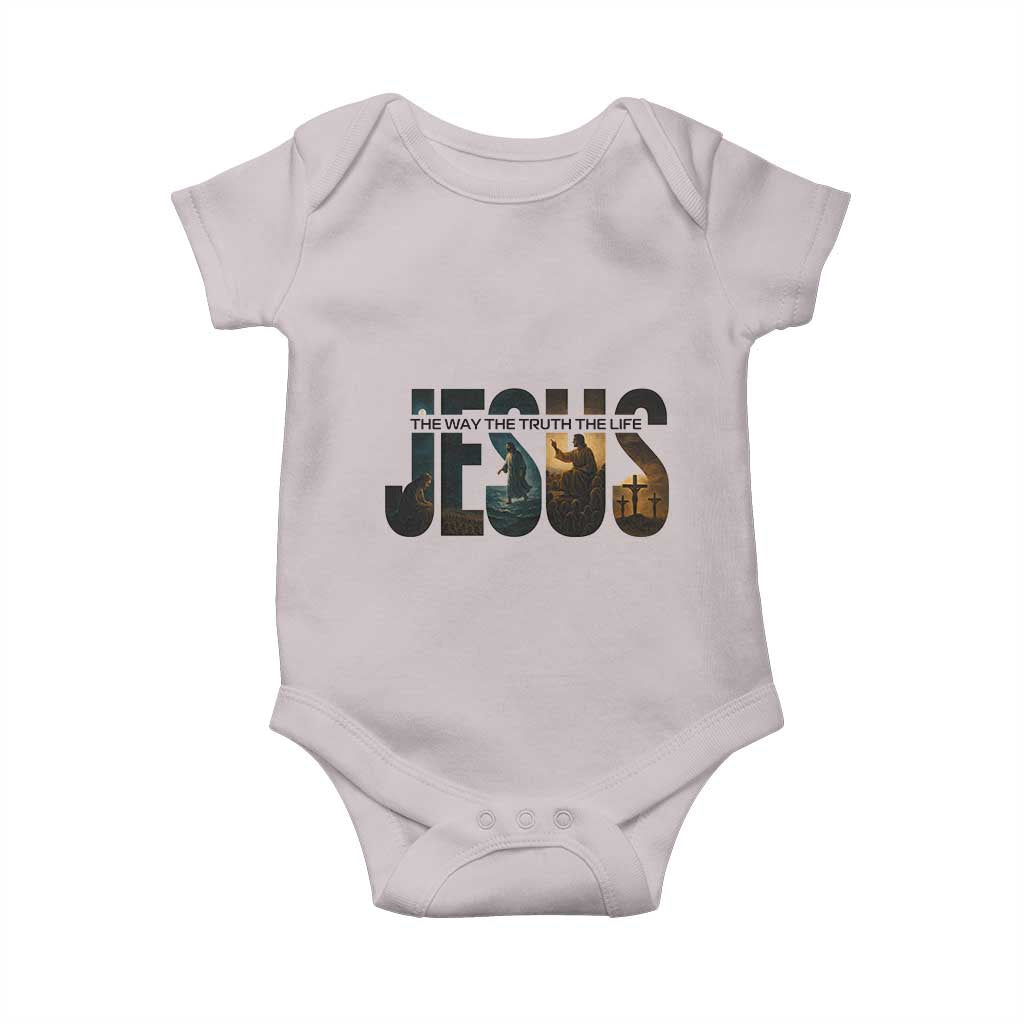Jesus Christian Bible Baby Onesie The Way The Truth The Life TS14 Ice Gray Print Your Wear