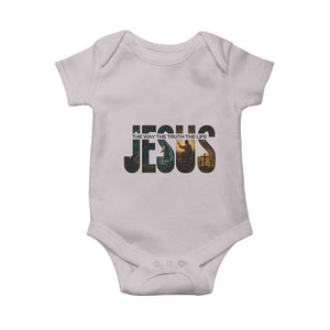 Jesus Christian Bible Baby Onesie The Way The Truth The Life TS14 Ice Gray Print Your Wear