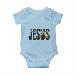 Jesus Christian Bible Baby Onesie The Way The Truth The Life TS14 Light Blue Print Your Wear