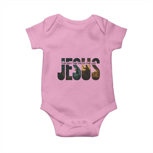 Jesus Christian Bible Baby Onesie The Way The Truth The Life TS14 Light Pink Print Your Wear