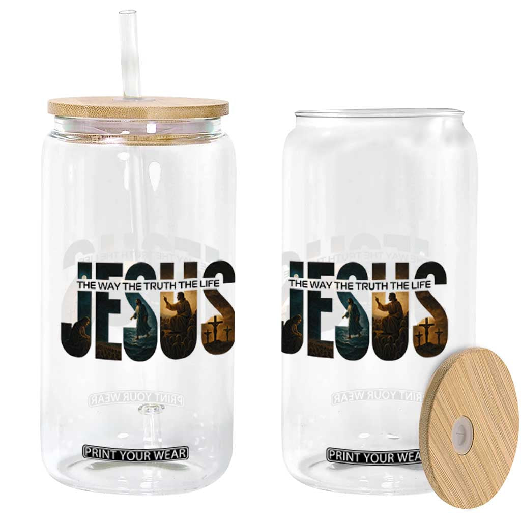 Jesus Christian Bible Glass Can The Way The Truth The Life TS14 Print Your Wear