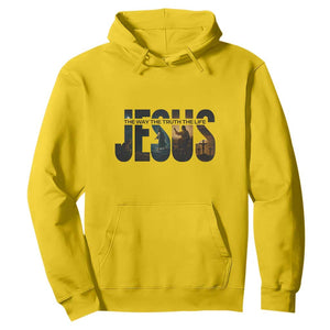 Jesus Christian Bible Hoodie The Way The Truth The Life TS14 Daisy Print Your Wear