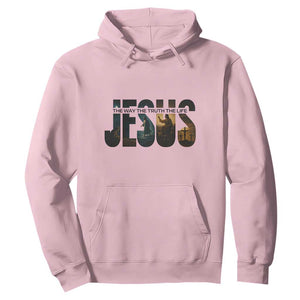 Jesus Christian Bible Hoodie The Way The Truth The Life TS14 Light Pink Print Your Wear