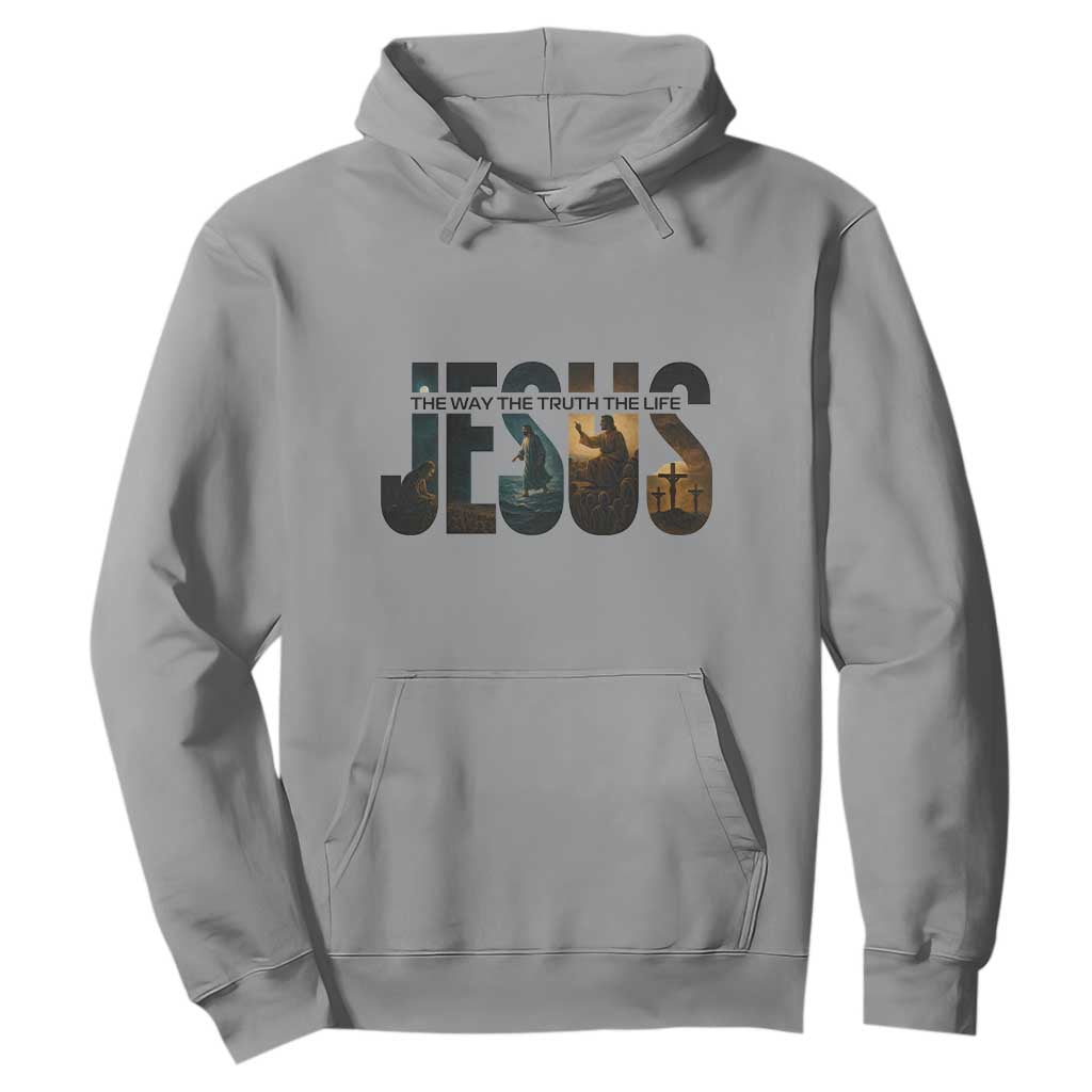 Jesus Christian Bible Hoodie The Way The Truth The Life TS14 Sport Gray Print Your Wear