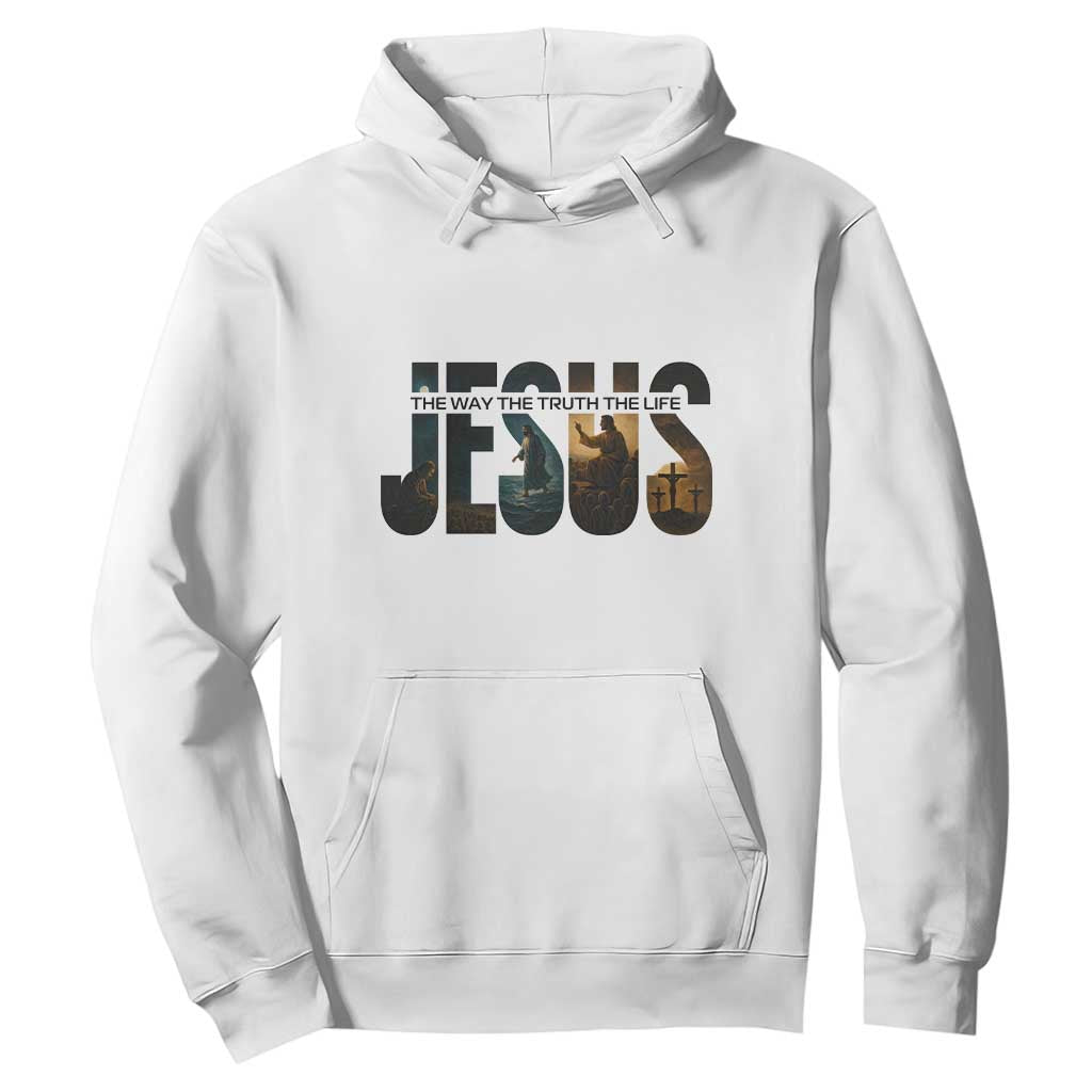 Jesus Christian Bible Hoodie The Way The Truth The Life TS14 White Print Your Wear