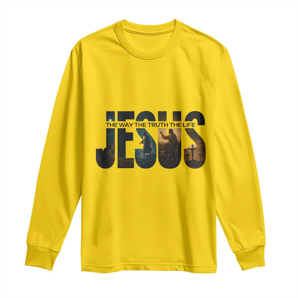Jesus Christian Bible Long Sleeve Shirt The Way The Truth The Life TS14 Daisy Print Your Wear