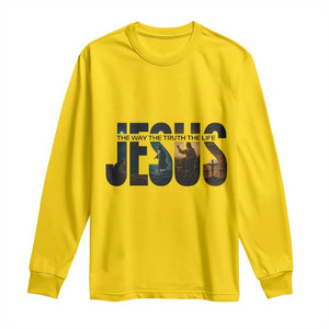 Jesus Christian Bible Long Sleeve Shirt The Way The Truth The Life - Print Your Wear