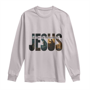 Jesus Christian Bible Long Sleeve Shirt The Way The Truth The Life TS14 Ice Gray Print Your Wear
