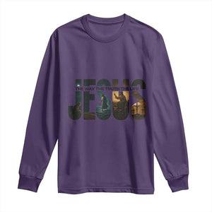 Jesus Christian Bible Long Sleeve Shirt The Way The Truth The Life - Print Your Wear
