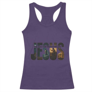 Jesus Christian Bible Racerback Tank Top The Way The Truth The Life - Print Your Wear