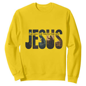 Jesus Christian Bible Sweatshirt The Way The Truth The Life - Print Your Wear