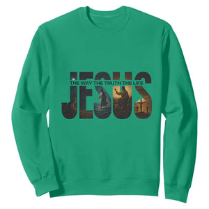 Jesus Christian Bible Sweatshirt The Way The Truth The Life - Print Your Wear