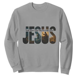 Jesus Christian Bible Sweatshirt The Way The Truth The Life - Print Your Wear