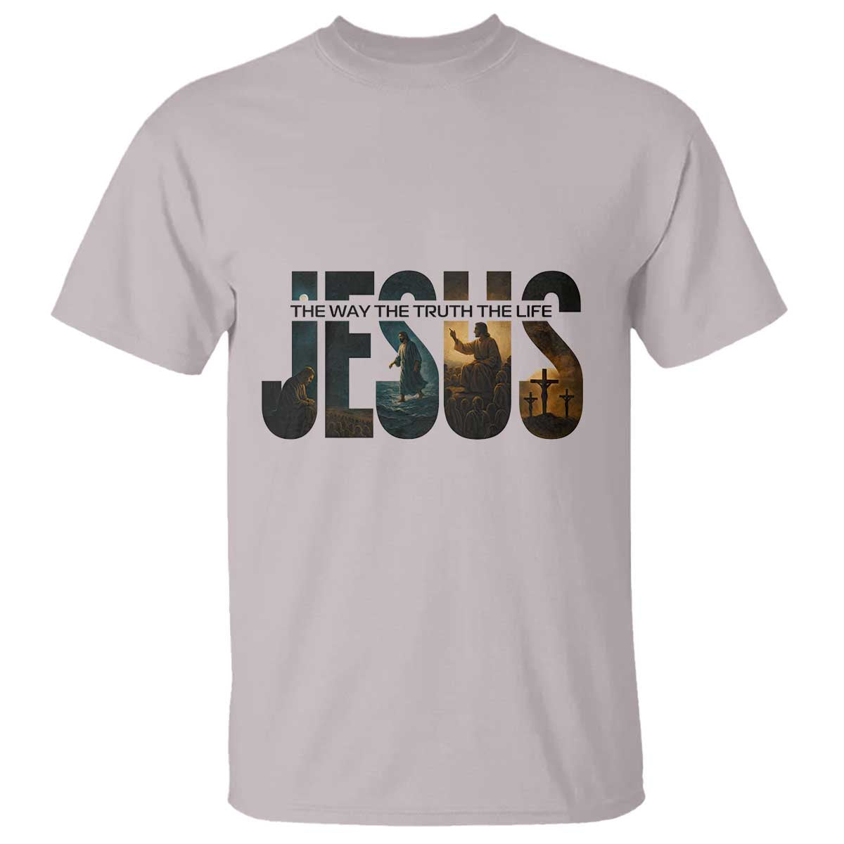 Jesus Christian Bible T Shirt The Way The Truth The Life TS14 Ice Gray Print Your Wear