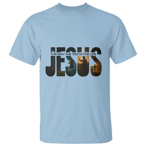 Jesus Christian Bible T Shirt The Way The Truth The Life TS14 Light Blue Print Your Wear