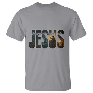 Jesus Christian Bible T Shirt The Way The Truth The Life TS14 Sport Gray Print Your Wear