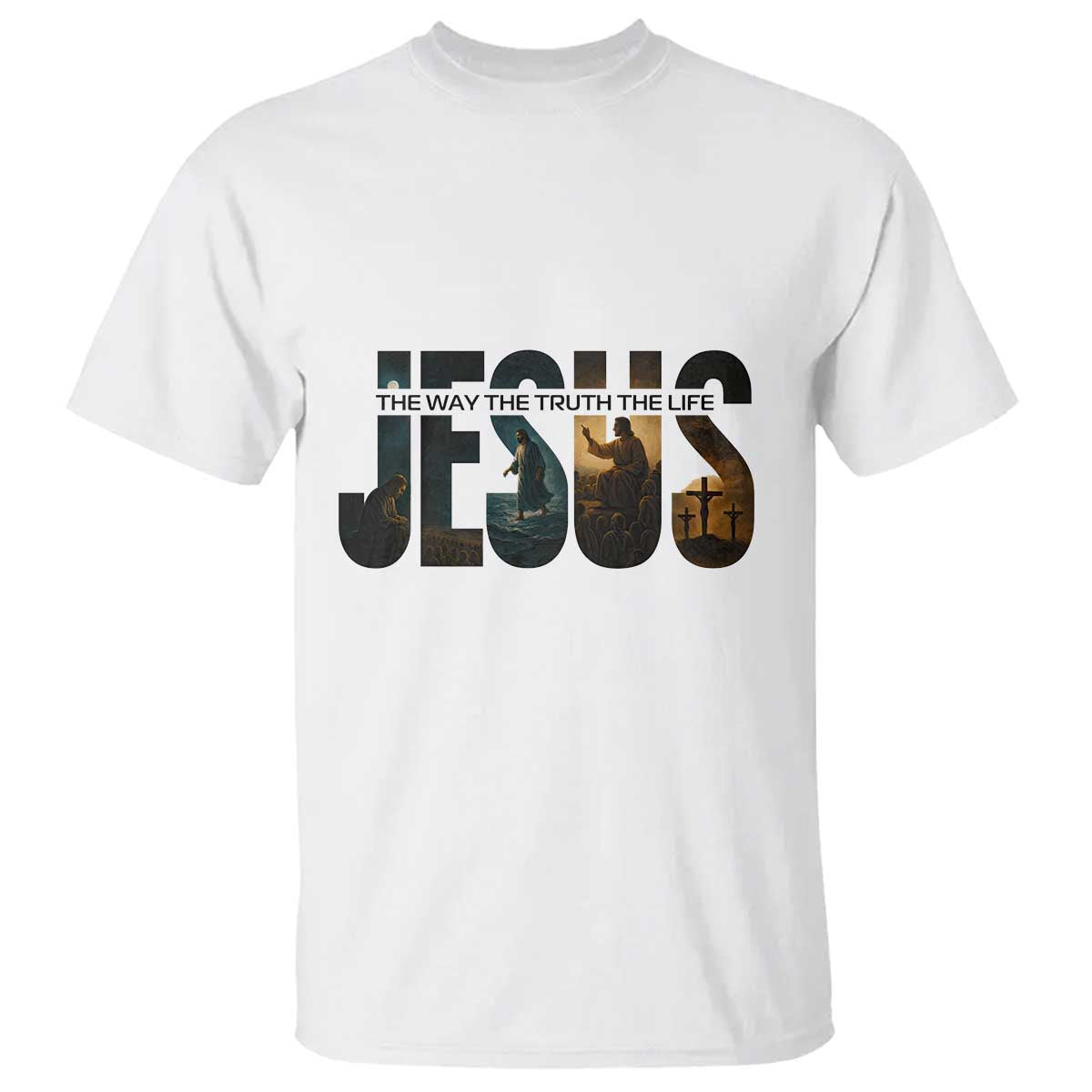 Jesus Christian Bible T Shirt The Way The Truth The Life TS14 White Print Your Wear