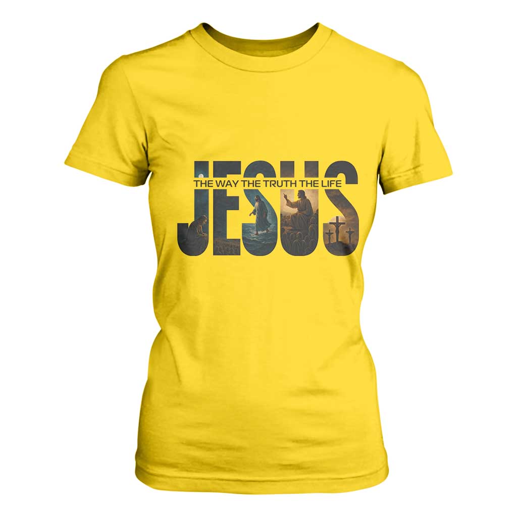 Jesus Christian Bible T Shirt For Women The Way The Truth The Life TS14 Daisy Print Your Wear