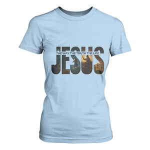 Jesus Christian Bible T Shirt For Women The Way The Truth The Life TS14 Light Blue Print Your Wear