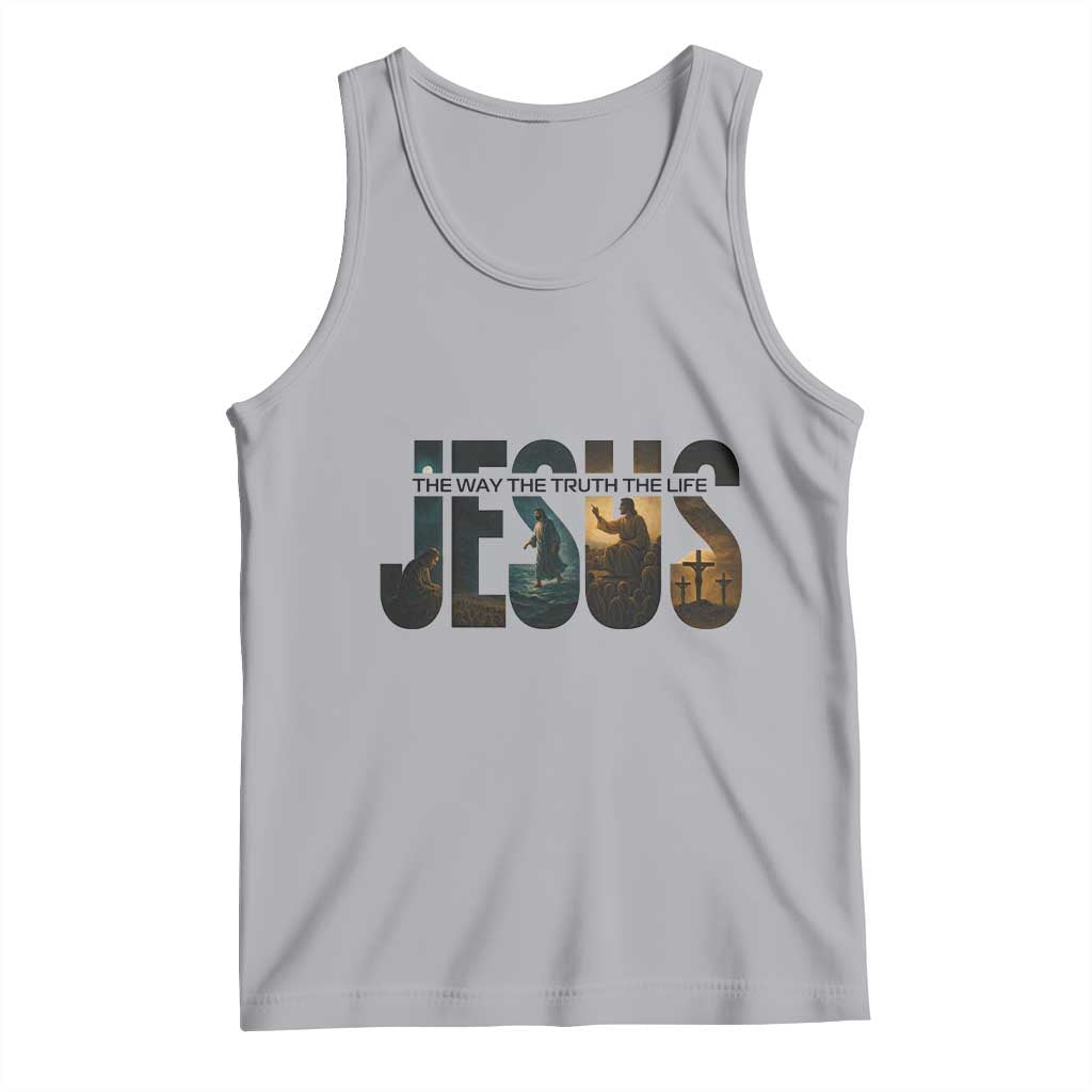 Jesus Christian Bible Tank Top The Way The Truth The Life TS14 Athletic Heather Print Your Wear