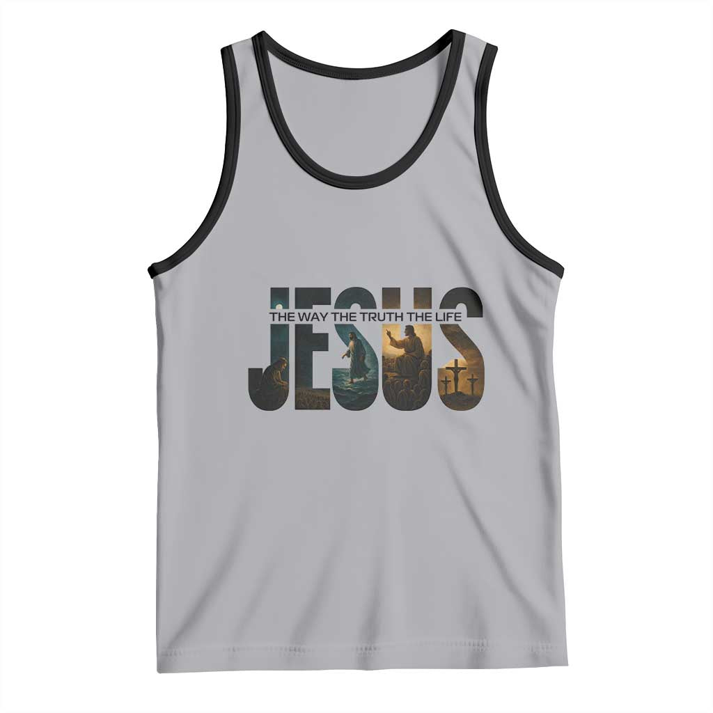 Jesus Christian Bible Tank Top The Way The Truth The Life TS14 Athletic Heather Black Print Your Wear