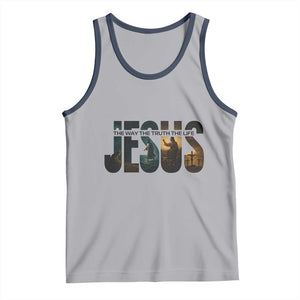 Jesus Christian Bible Tank Top The Way The Truth The Life TS14 Athletic Heather Navy Print Your Wear