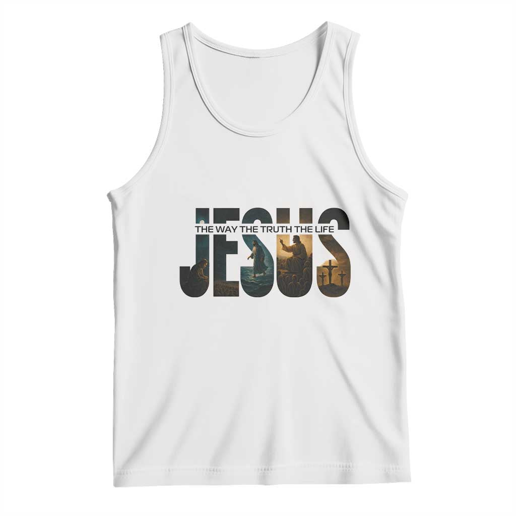 Jesus Christian Bible Tank Top The Way The Truth The Life TS14 White Print Your Wear