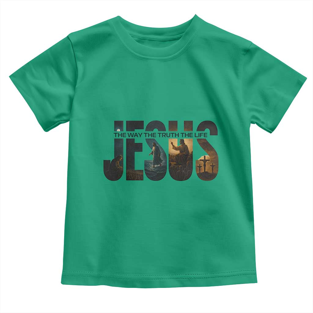 Jesus Christian Bible Toddler T Shirt The Way The Truth The Life TS14 Irish Green Print Your Wear