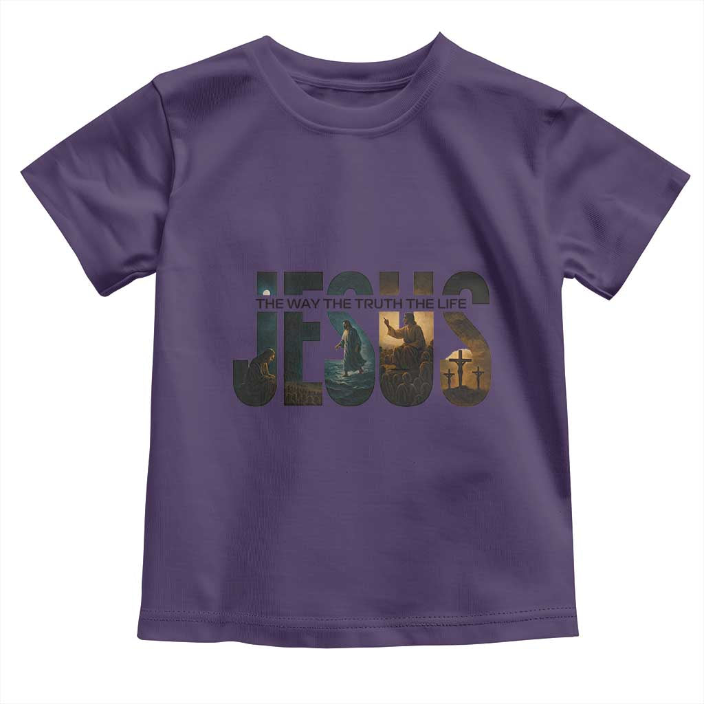 Jesus Christian Bible Toddler T Shirt The Way The Truth The Life TS14 Purple Print Your Wear