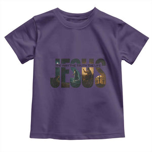 Jesus Christian Bible Toddler T Shirt The Way The Truth The Life TS14 Purple Print Your Wear
