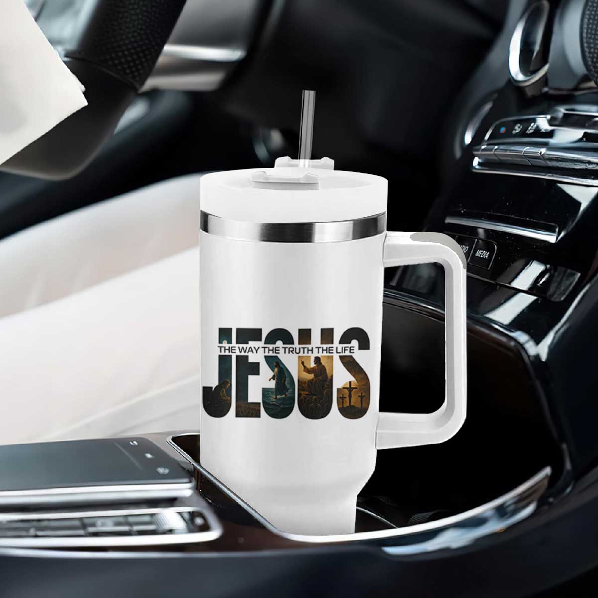 Jesus Christian Bible Tumbler With Handle The Way The Truth The Life TS14 Print Your Wear