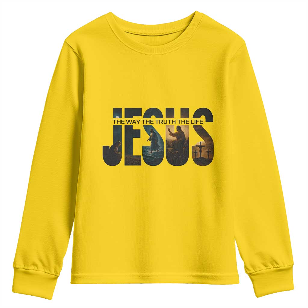 Jesus Christian Bible Youth Sweatshirt The Way The Truth The Life TS14 Daisy Print Your Wear