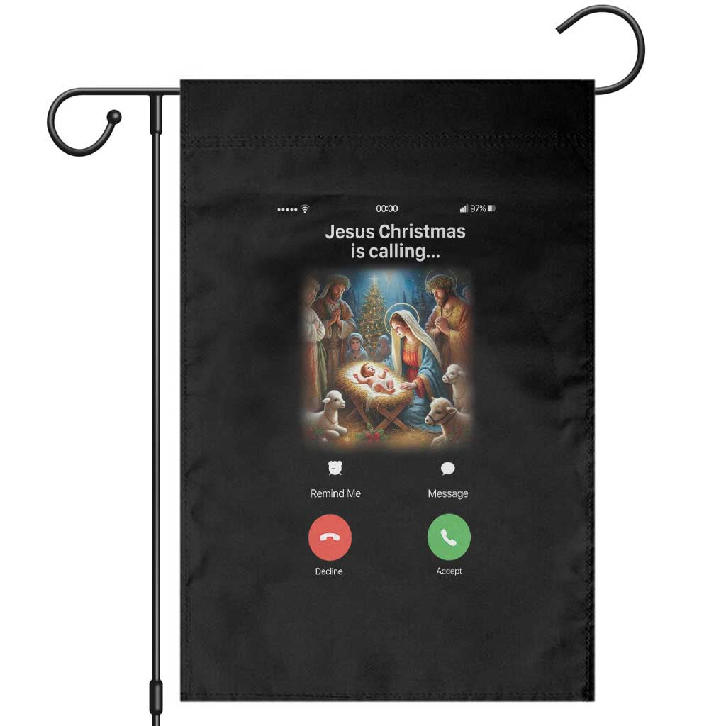Jesus Christmas Garden Flag Video Call Nativity Scene Funny Christian Xmas TS14 Black Print Your Wear