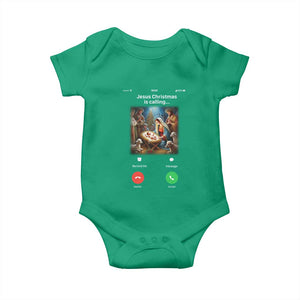 Jesus Christmas Baby Onesie Video Call Nativity Scene Funny Christian Xmas TS14 Irish Green Print Your Wear