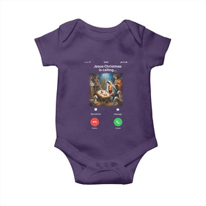 Jesus Christmas Baby Onesie Video Call Nativity Scene Funny Christian Xmas TS14 Purple Print Your Wear