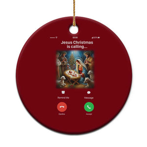 Jesus Xmas Ceramic Ornament Video Call Nativity Scene Funny Christian Xmas TS14 1pc Red Print Your Wear