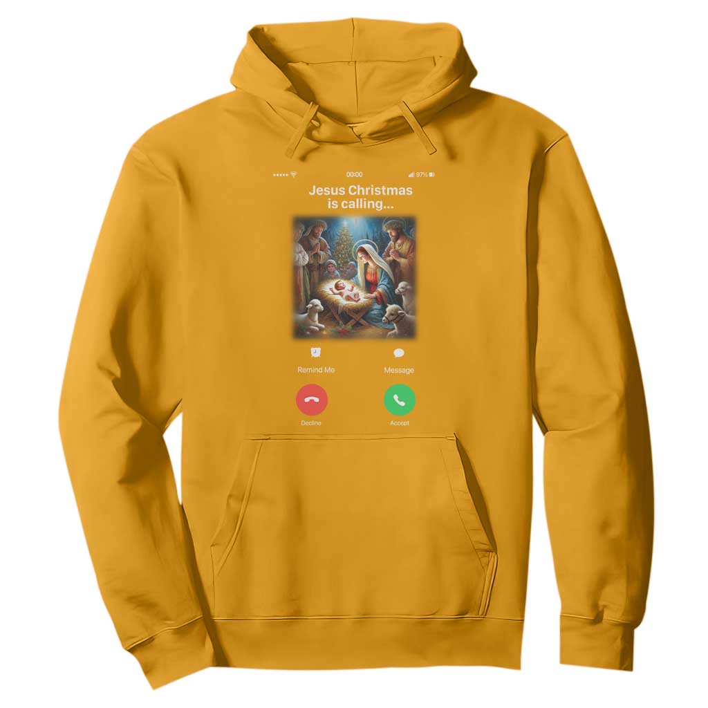 Jesus Christmas Hoodie Video Call Nativity Scene Funny Christian Xmas TS14 Gold Print Your Wear