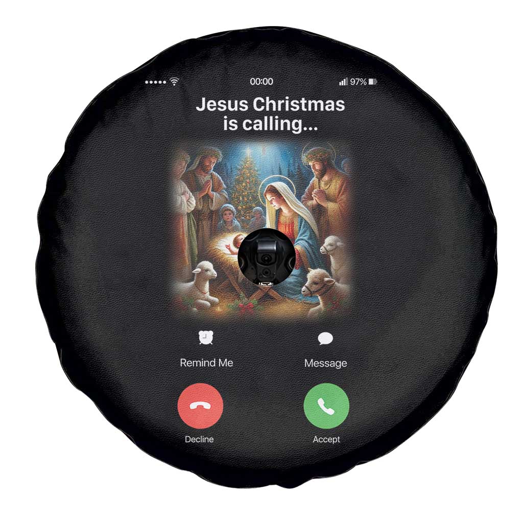 Jesus Christmas Spare Tire Cover Video Call Nativity Scene Funny Christian Xmas TS14 Print Your Wear